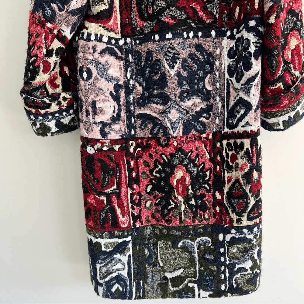 Zara Multicolor Patterned Coat - Picture 11 of 16